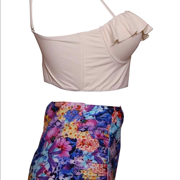 Botany Print Padded Two Piece Vintage Swimsuit - Picture 6 of 8